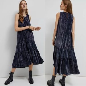 Anthropologie Addison Tiered Velvet Midi Dress. EUC. Size 6.